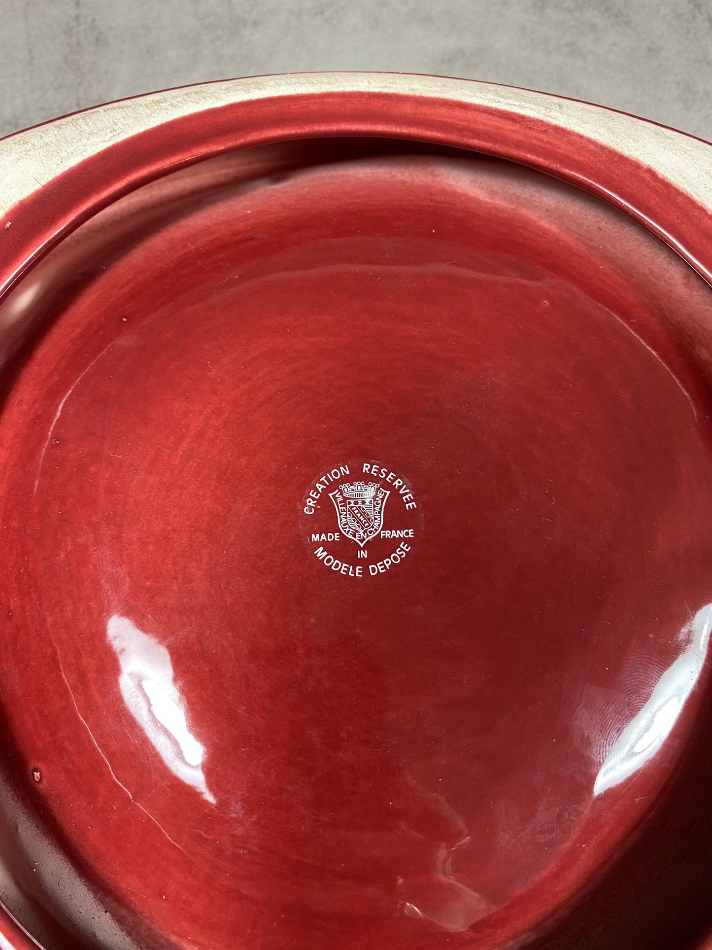 Champagne Mercier Epernay red ceramic ashtray