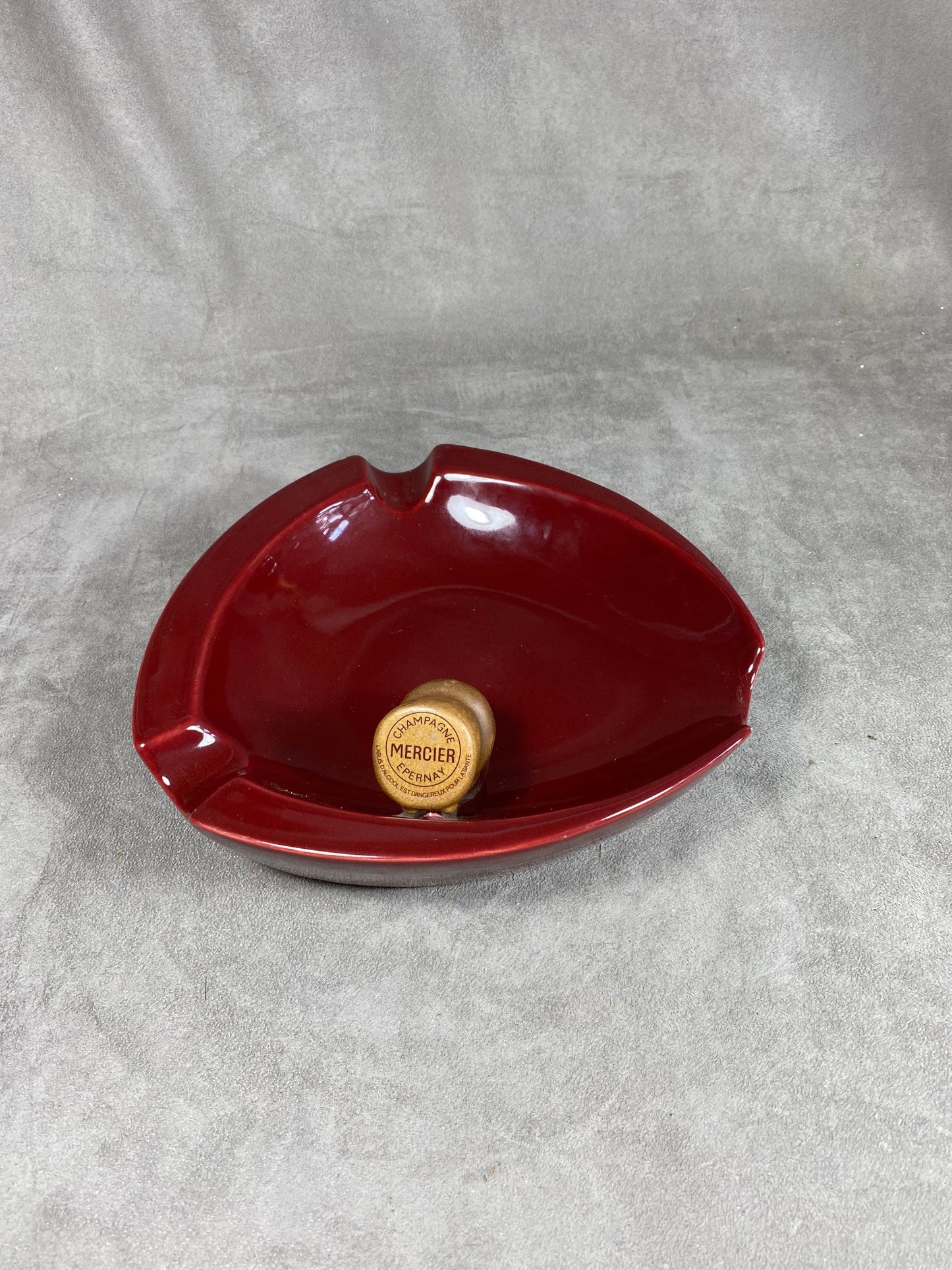 Champagne Mercier Epernay red ceramic ashtray