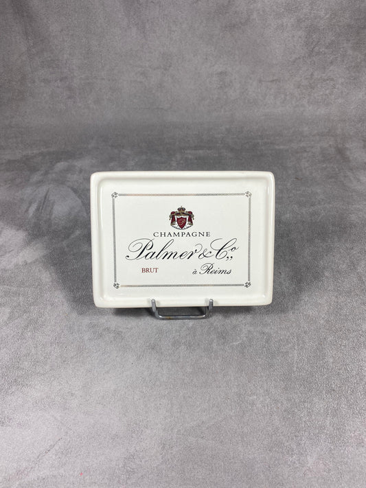 Plaque publicitaire en faience vintage champagne Palmer&co Made in France Années 1980