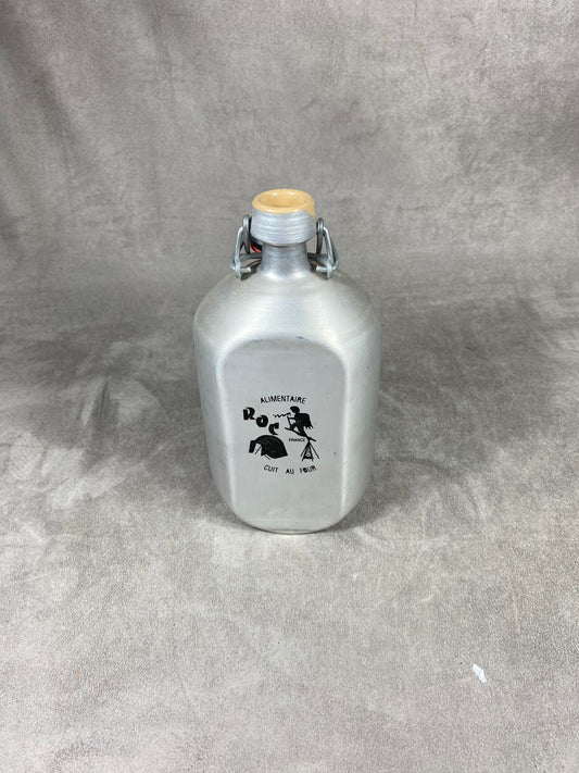 ROC France bottle with black mechanical cap aluminum bottle Made in France 1960