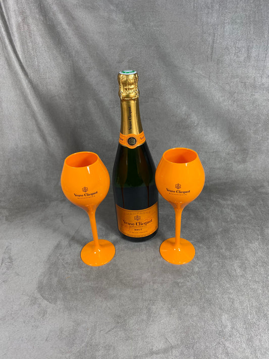 Set mit 2 Vintage-Plexiglasflöten von Veuve Clicquot Ponsardin