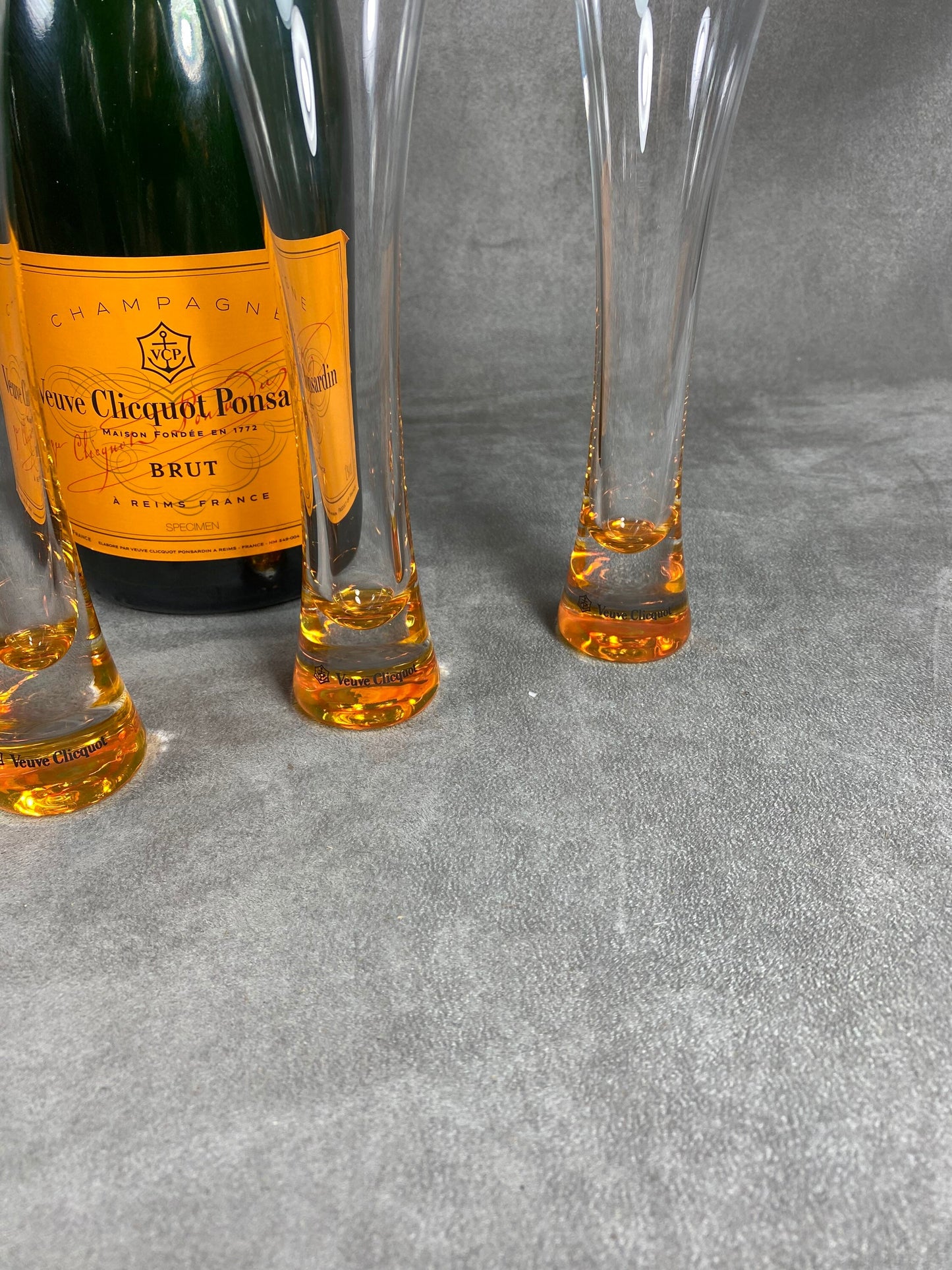 RARE 6 Trendy Veuve Clicquot Ponsardin vintage glass flute 1980