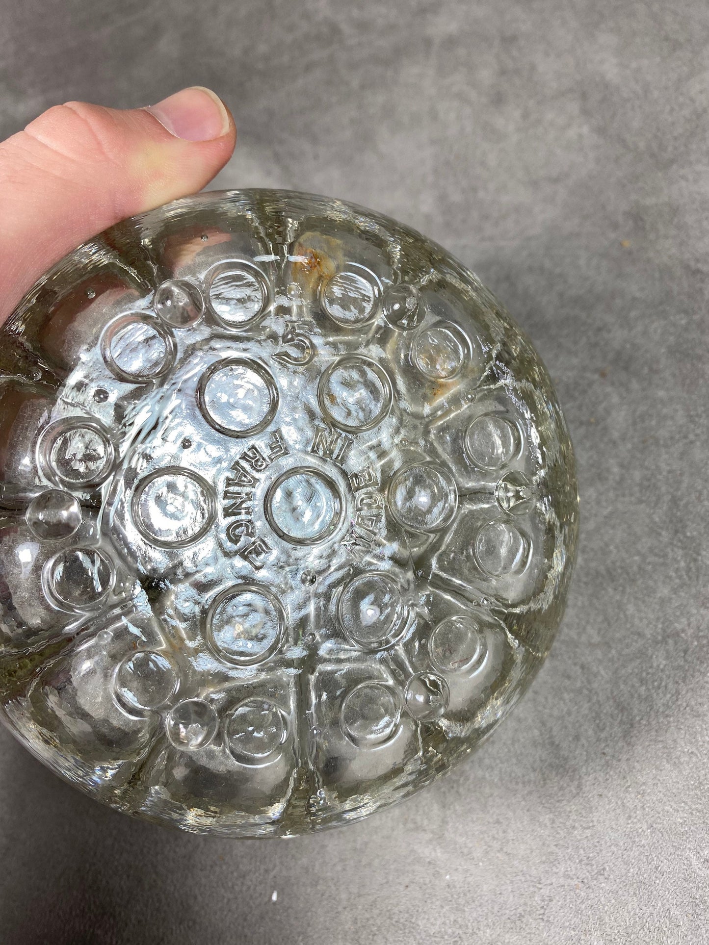 Large 19-hole vintage glass flower picker Made in France