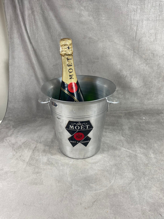 Seau à champagne en aluminium Möet & Chandon vintage 1970 Made in France