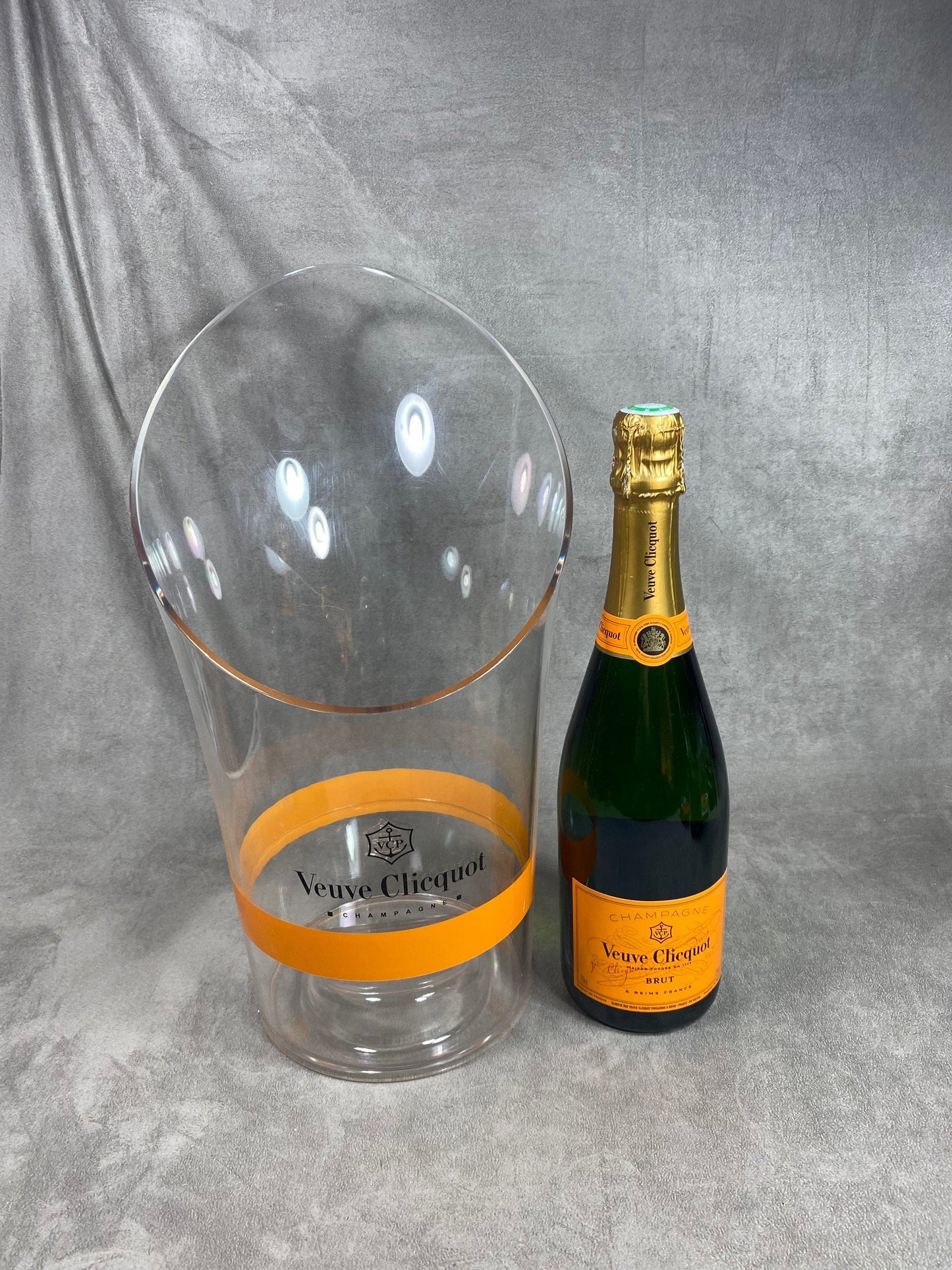 Veuve Clicquot transparent champagne bucket for Veuve Clicquot champagne bottle, French Champagne, Champagne Gift Made in France