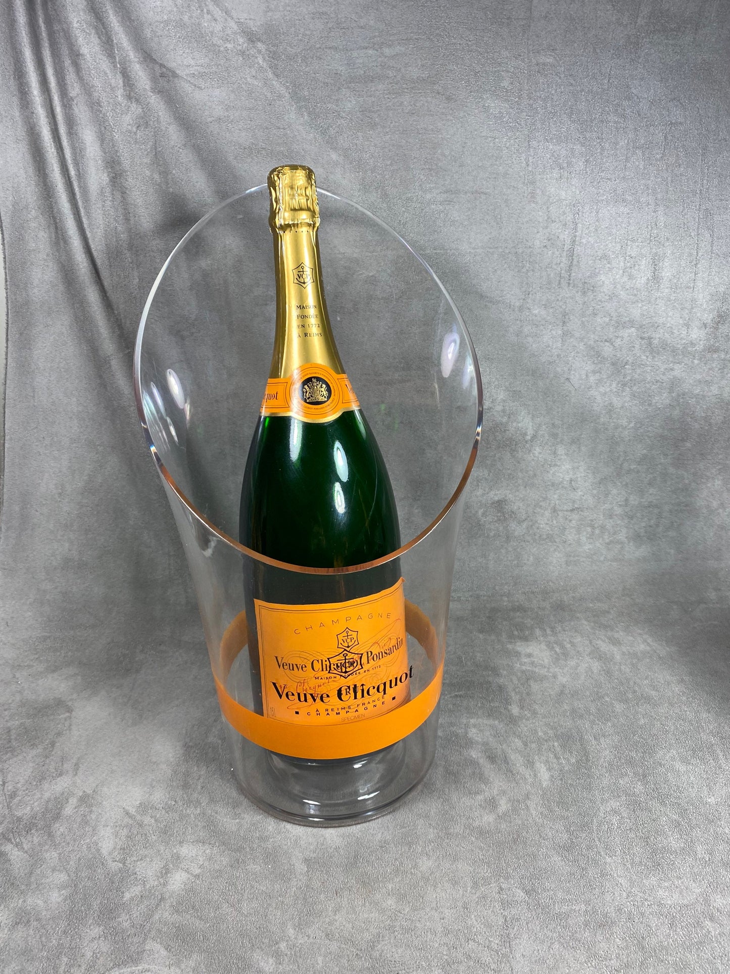 Veuve Clicquot transparent champagne bucket for Veuve Clicquot champagne bottle, French Champagne, Champagne Gift Made in France