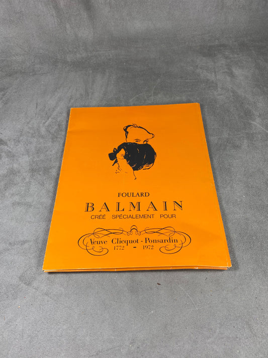 Veuve Clicquot Foulard en soie Pierre Balmain vintage Made in France Années 1970