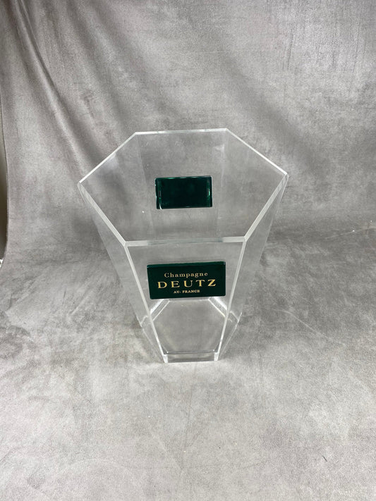 Seau à champagne Deutz en plastique transparent Made in France Années 1980