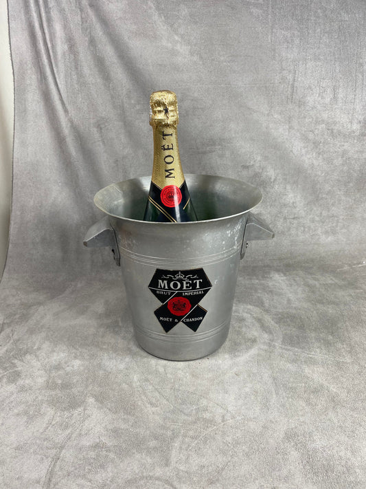 Seau à champagne en aluminium Möet & Chandon vintage 1970 Made in France