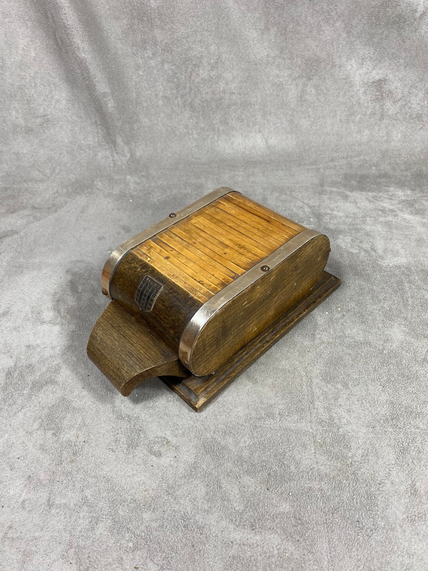 RARE Vintage wooden cigarette box dispenser from Vichy in France Made in France