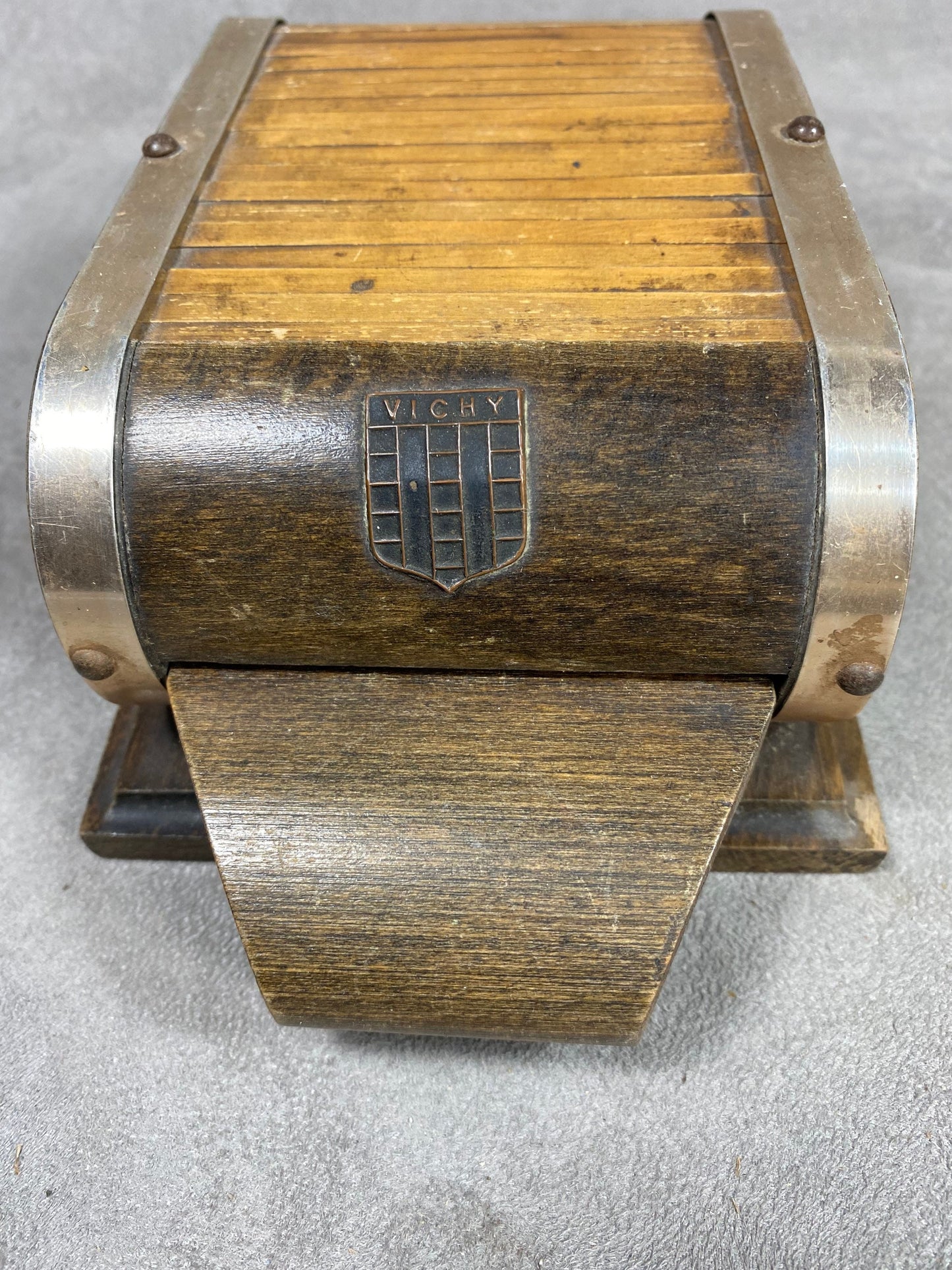 RARE Vintage wooden cigarette box dispenser from Vichy in France Made in France