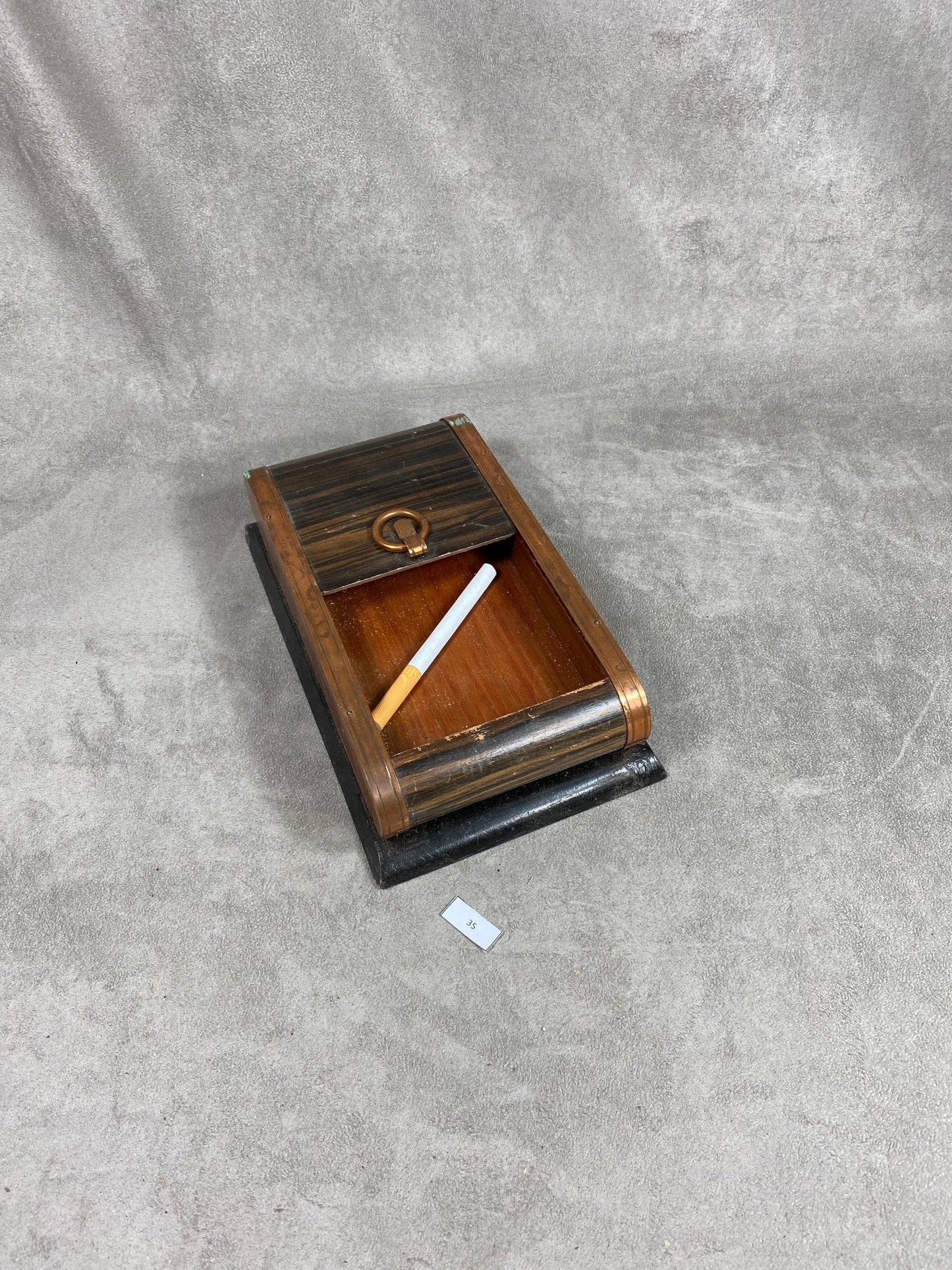 Vintage wooden cigarette box dispenser Made in France