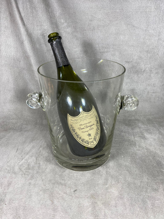 RARE Mouth-blown crystal champagne bucket Champagne Besserat de Bellefon vintage Made in France