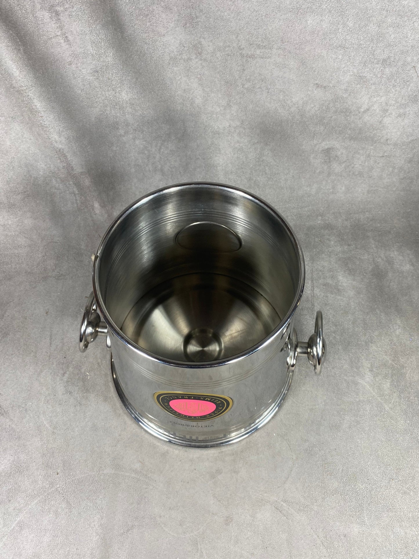 VERY RARE Beautiful vintage Piper-Heidsieck champagne bucket by Viktor&amp;Rolf in steel 1980s