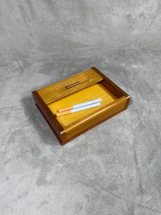 Vintage wooden cigarette box dispenser Made in France