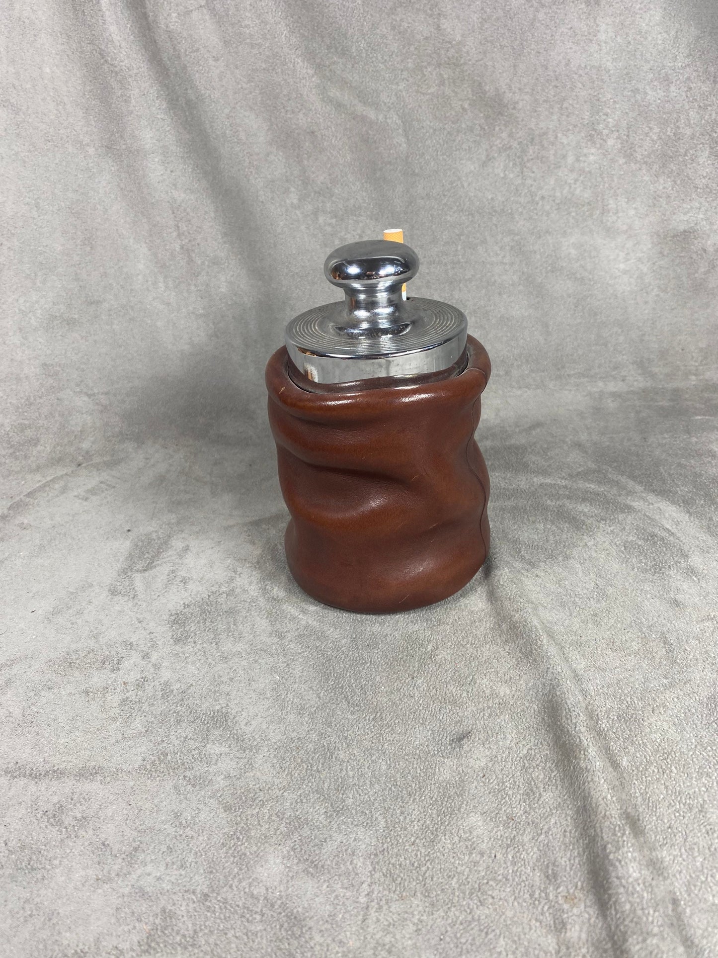 Vintage metal and leather cigarette dispenser Nova tecno Made in Italy Circa 1960