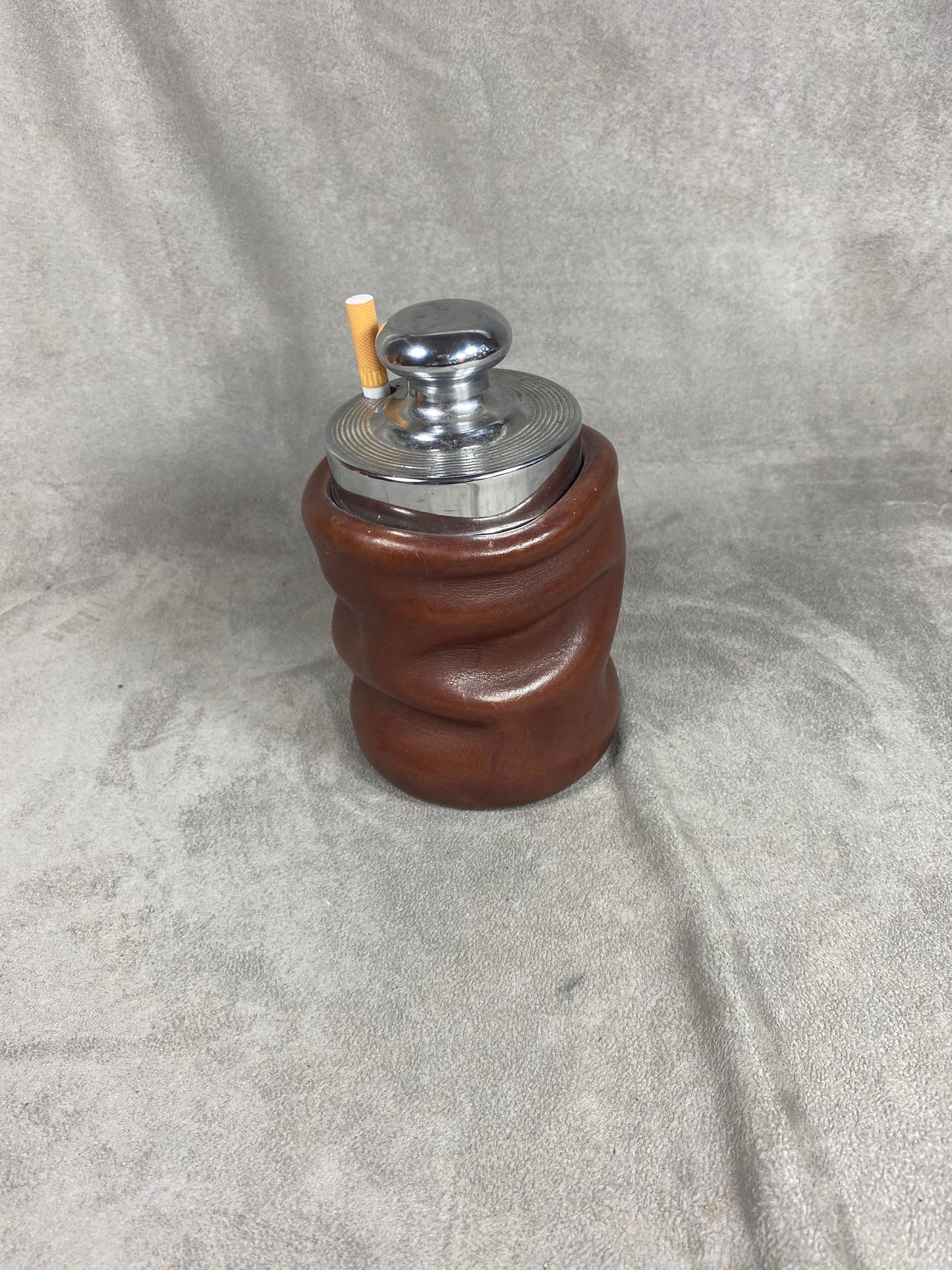 Vintage metal and leather cigarette dispenser Nova tecno Made in Italy Circa 1960