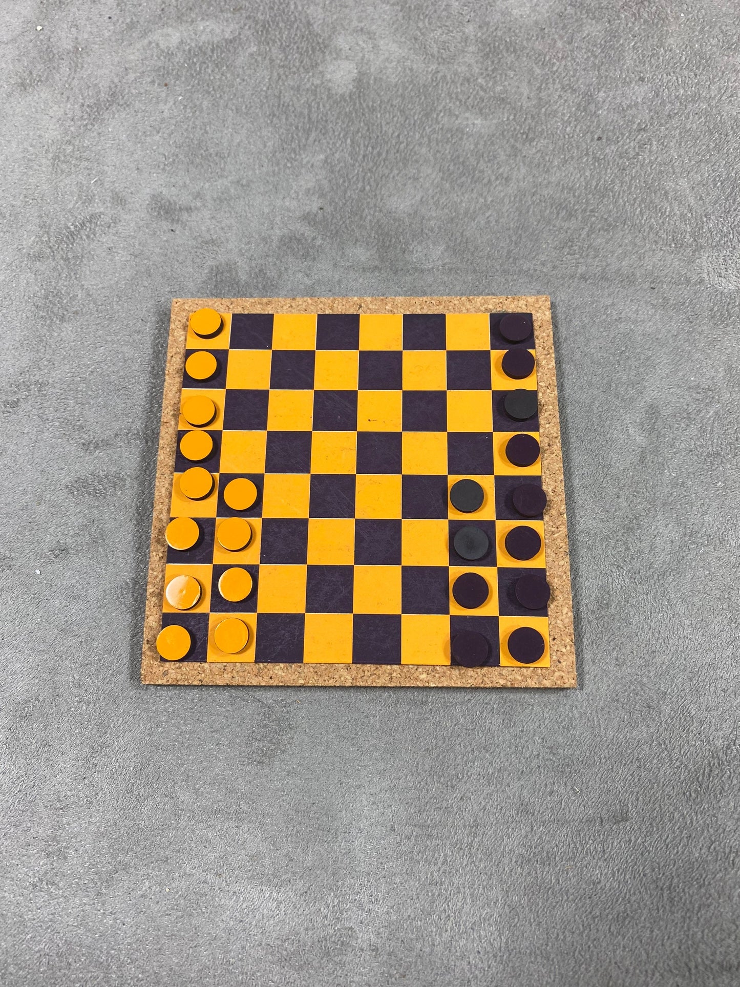 VERY RARE Veuve Clicquot Vintage Wooden and Plastic Travel Checkers Game Made in France 1970s