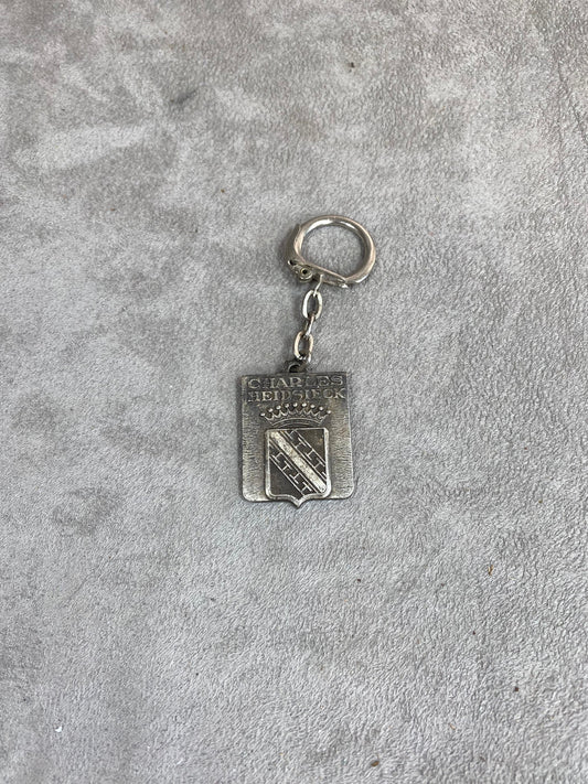 Charles Heidsieck metal key ring Made in France 1960s