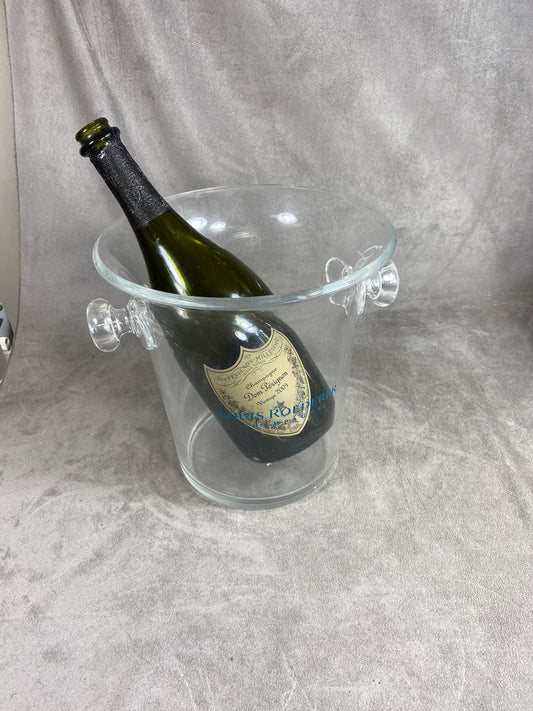 Seau à Champagne en plastique transparent  Champagne Roederer Reims  Années 1990