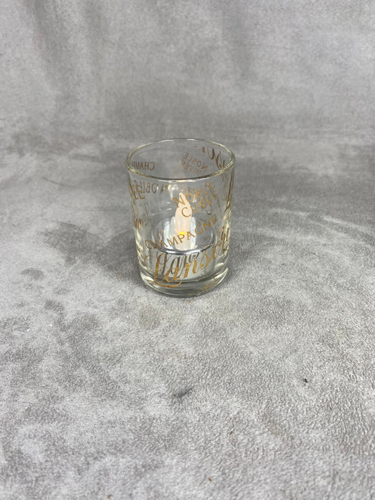 Photophore verre Noble Cuvée Champagne Lanson France vintage Made in France