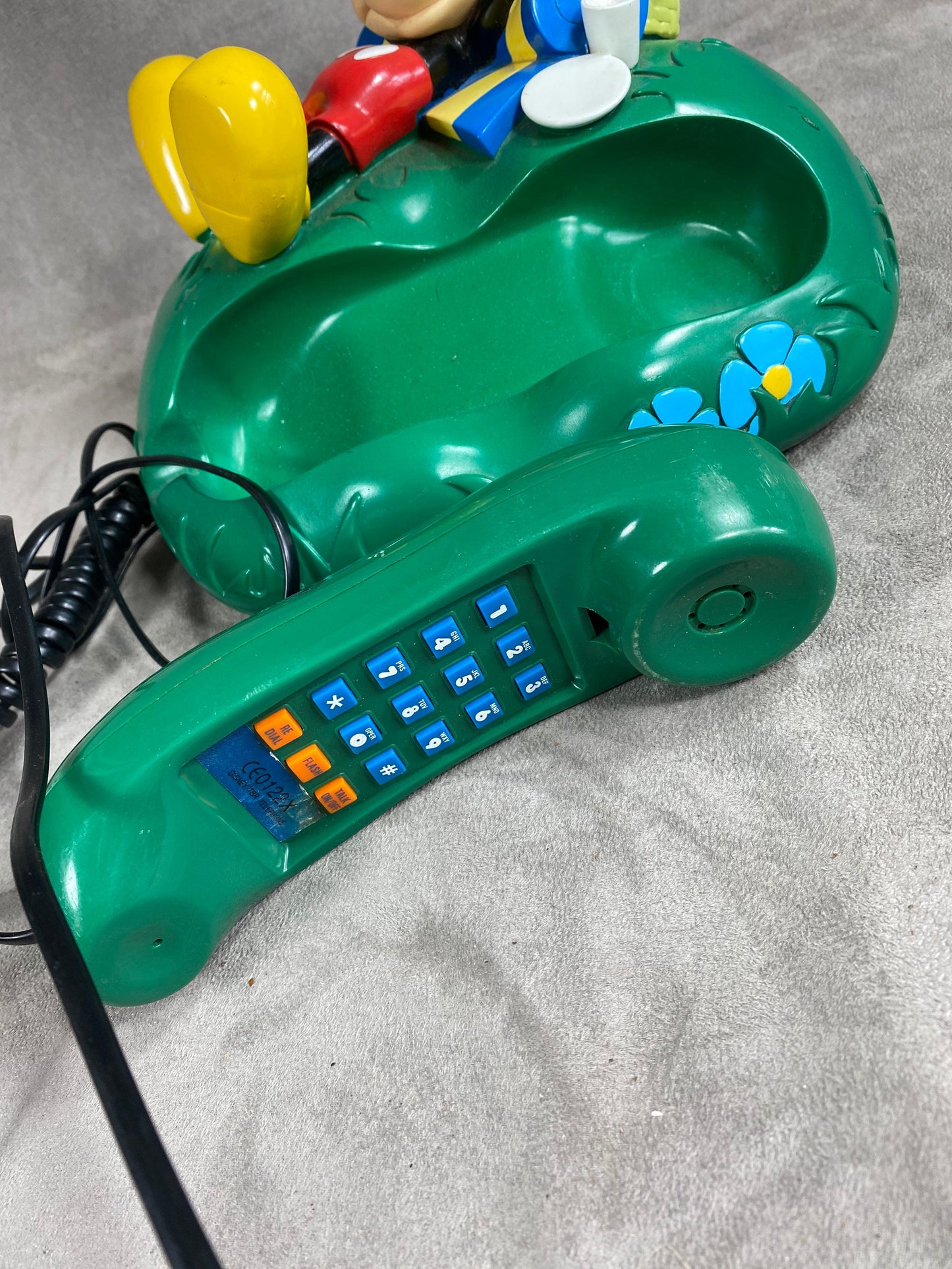 RARE Téléphone collector fixe en plastique Disney Mickey vintage 1980