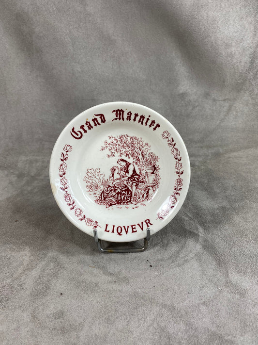 Vintage Gien Porcelain Grand Marnier Ashtray Made in France