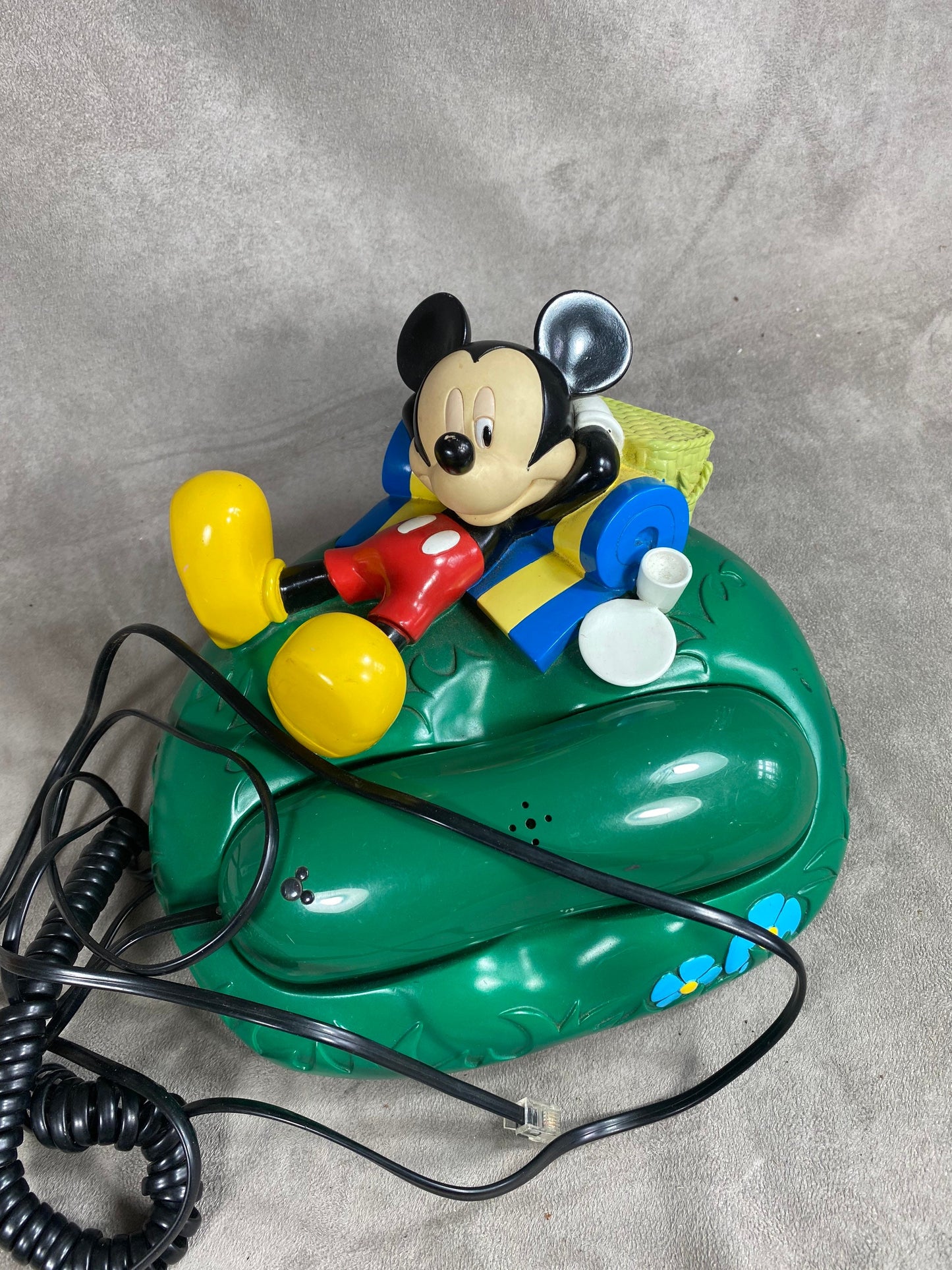 RARE Téléphone collector fixe en plastique Disney Mickey vintage 1980