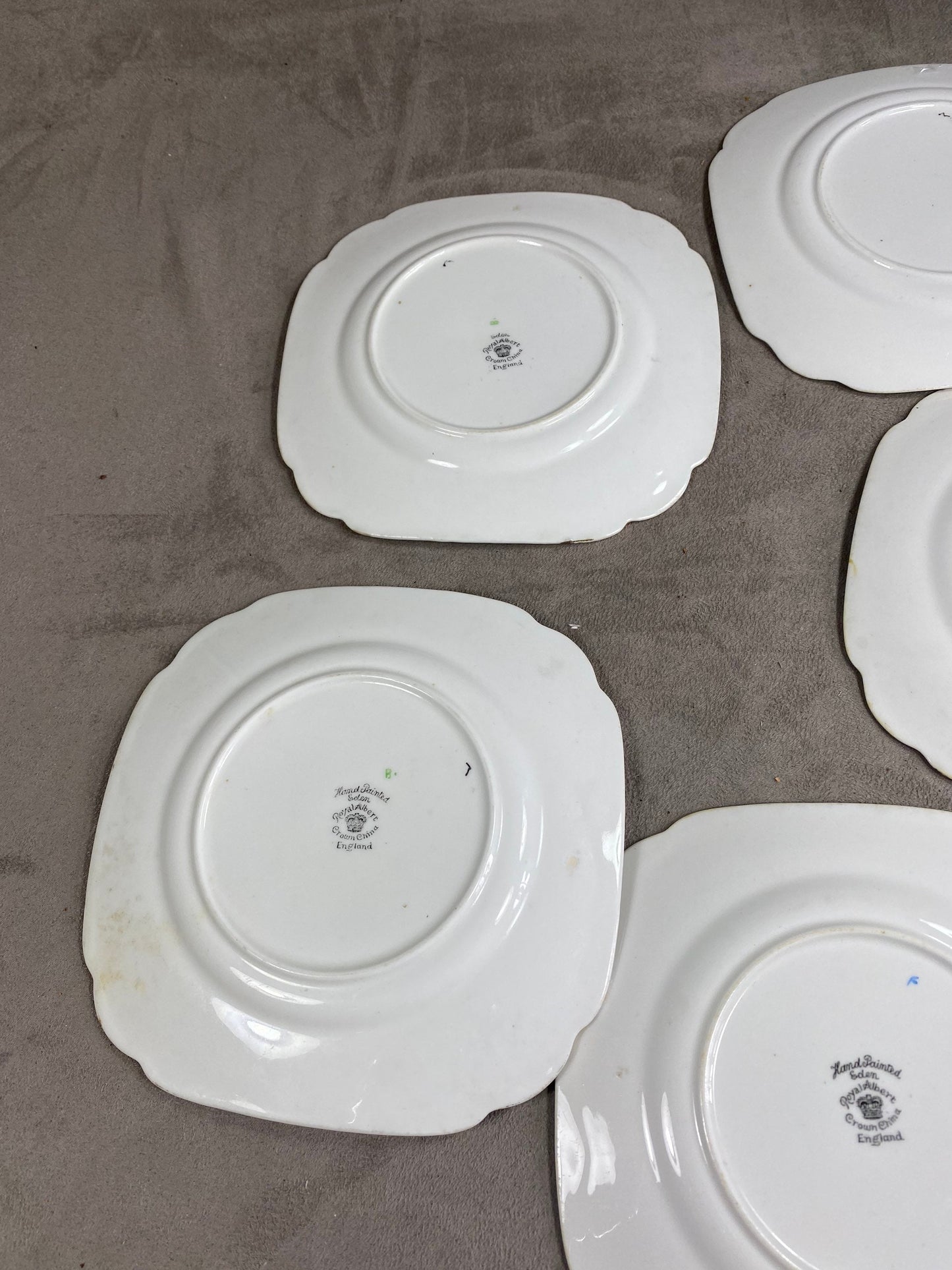 Set of 5 Royal Albert plates Eden line vintage Made in England 1920s