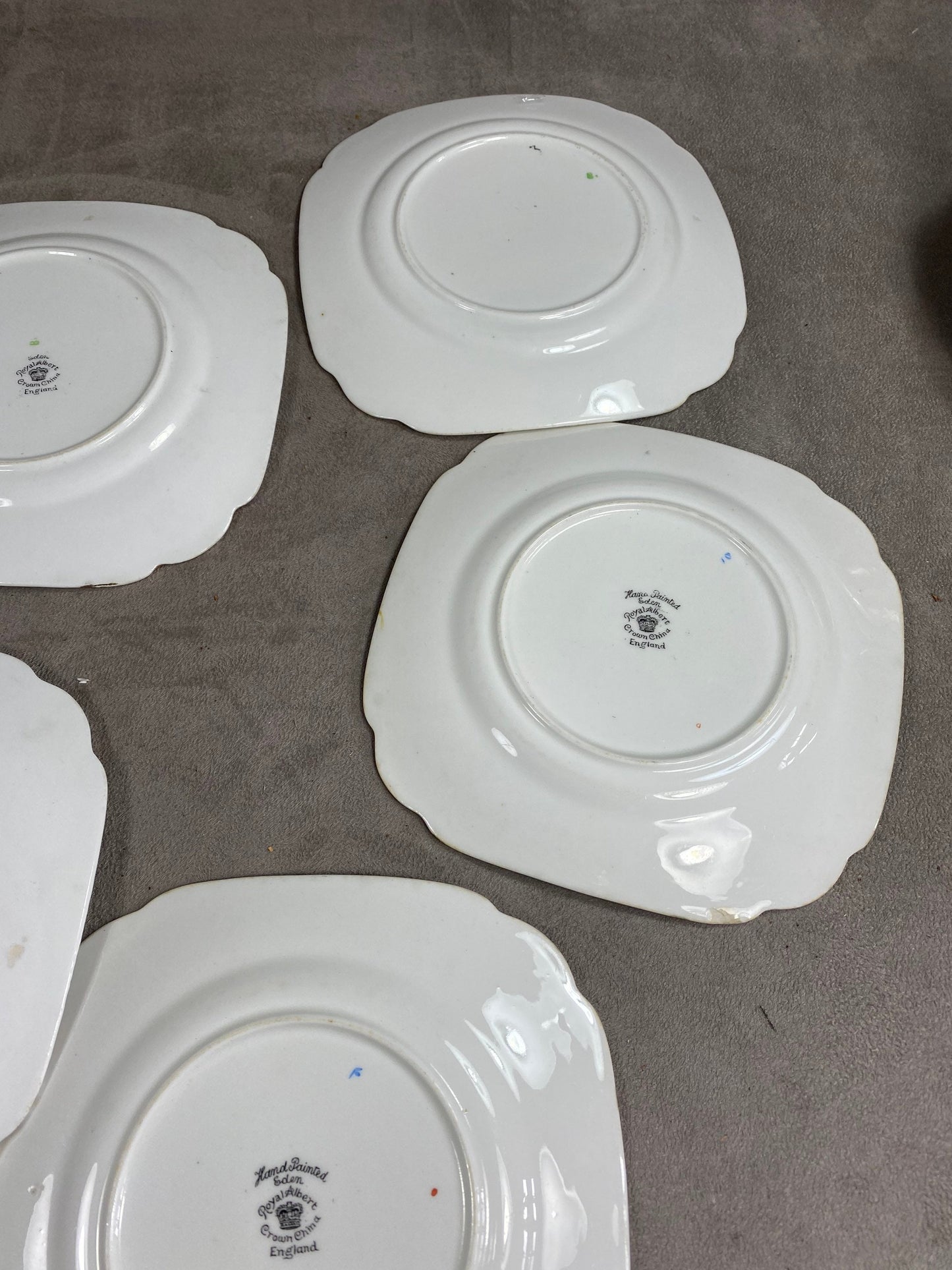 Set of 5 Royal Albert plates Eden line vintage Made in England 1920s