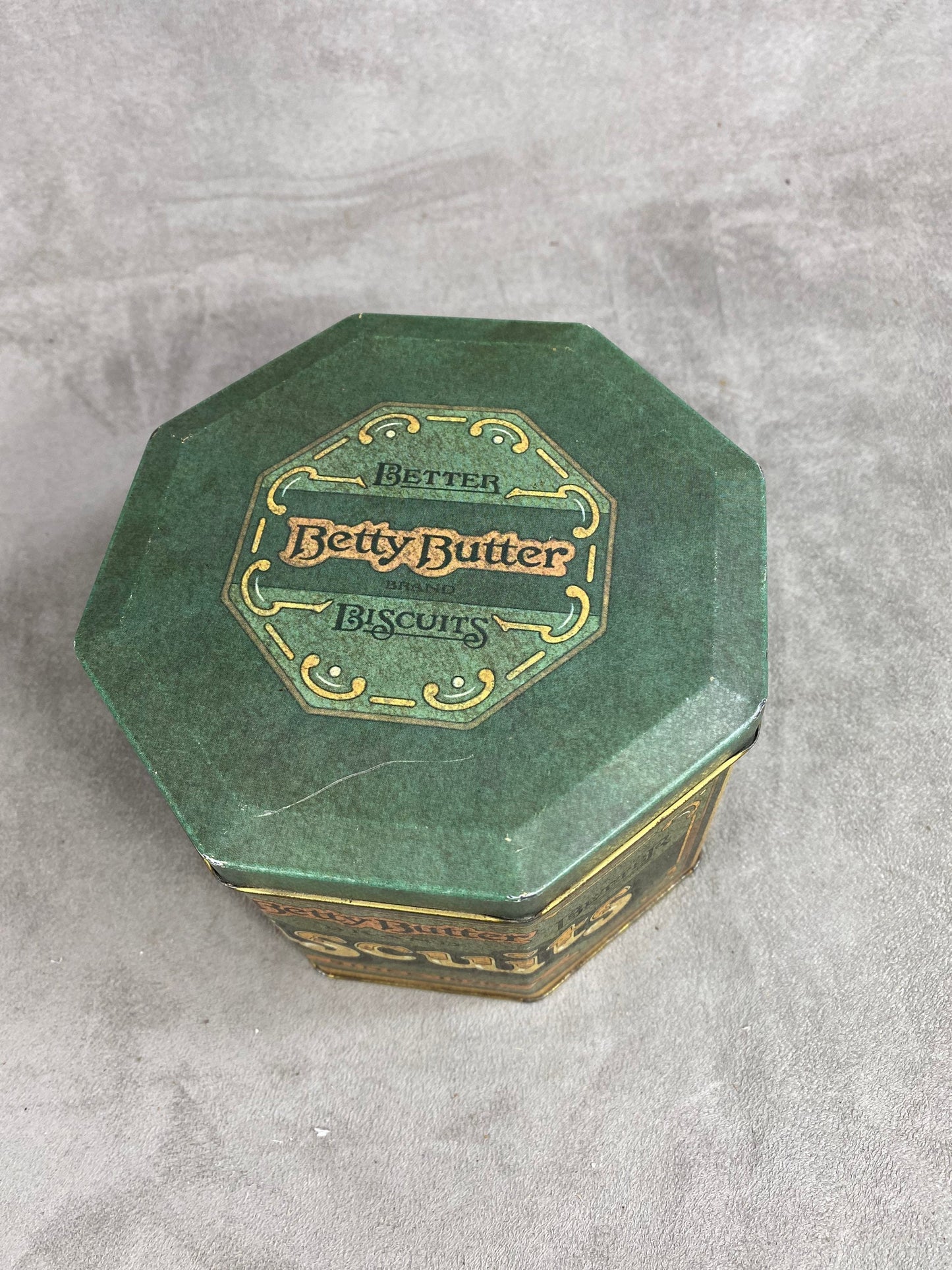 Betty Butter Metal Biscuit Tin, Made in England, Vintage 1970