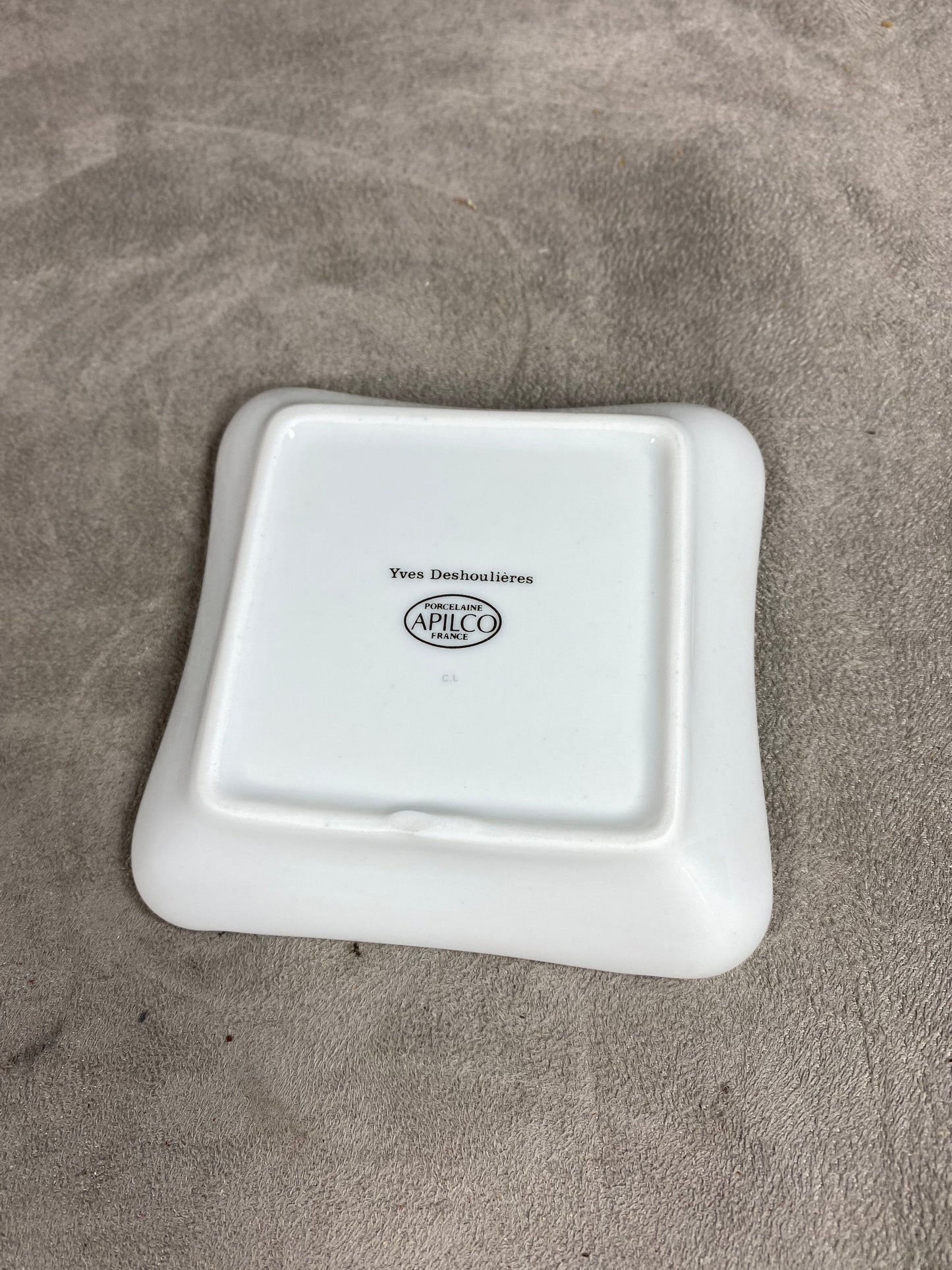 Apilco Porcelain Advertising Ashtray, Hôtel du Palais Biarritz, by Yves Deshoulières, Made in France, Vintage 1980