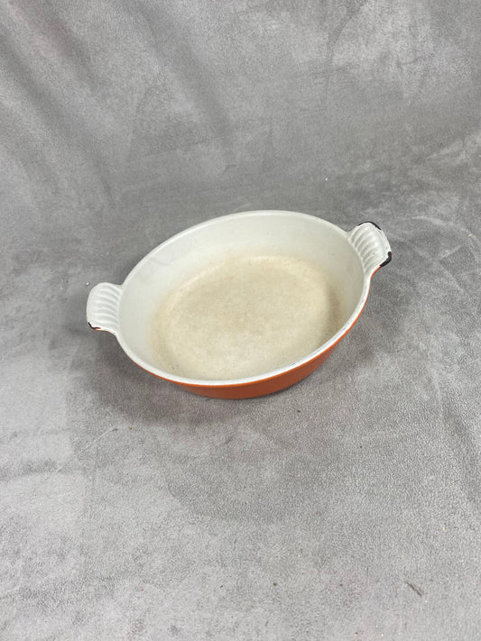 Vintage Le Creuset Braune Gusseisenschale Made in France 1980er Jahre