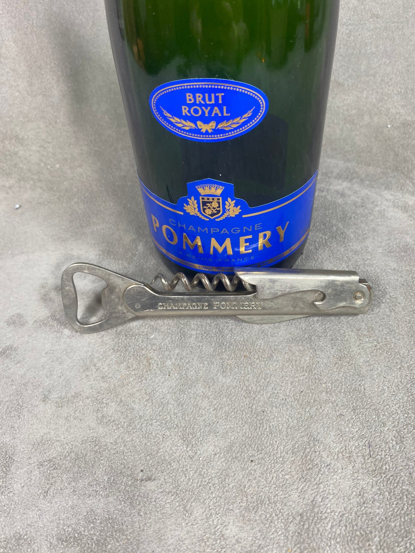 Pommery Bottle Opener, Vintage Steel Corkscrew Made in France, Wine Collectors, French Wine
