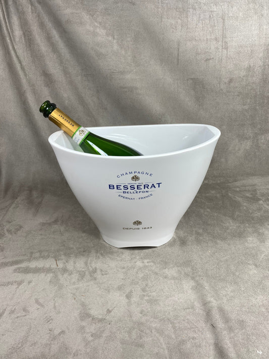 Vasque à champagne en plastique blanc Champagne Besserat de Bellefon vintage Made in France