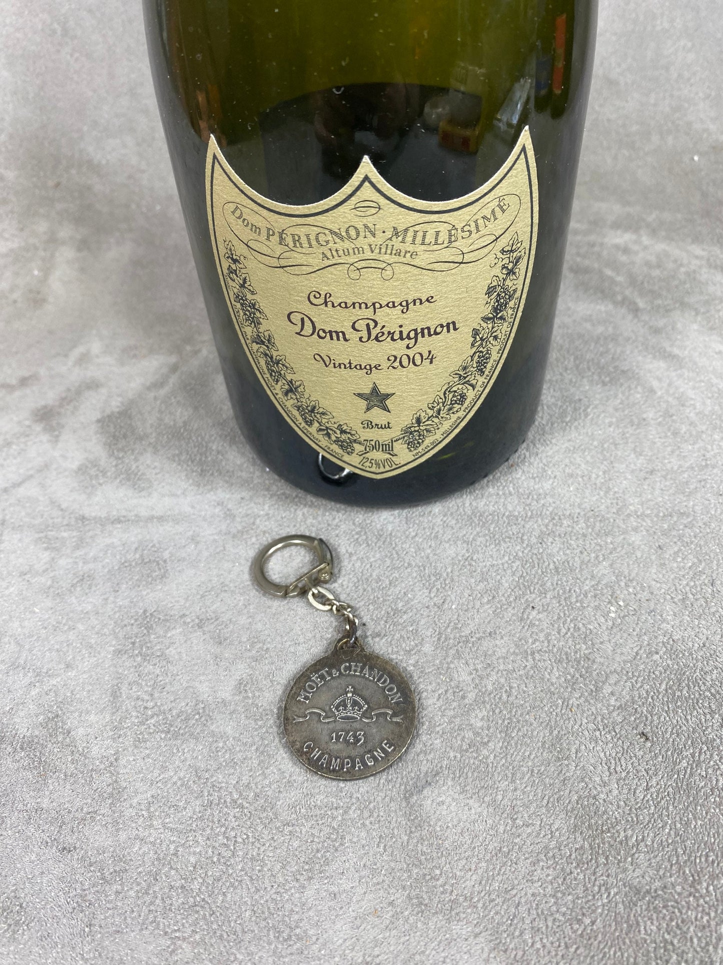 SELTENER Moet&amp;Chandon Dom Perignon Stahl-Schlüsselring Made in France 1980er Jahre