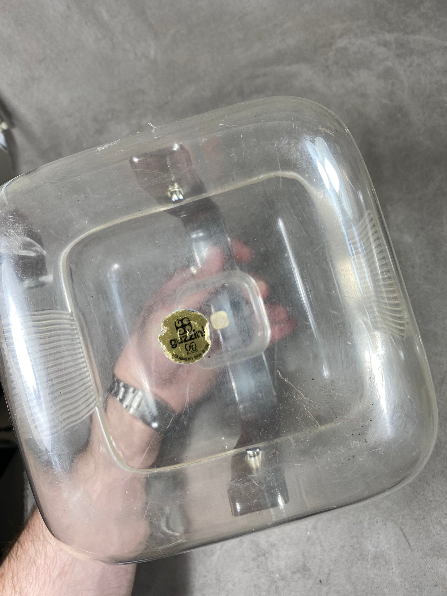 Guzzini Seau à glace en plastique transparent vintage made in France   Année 1970