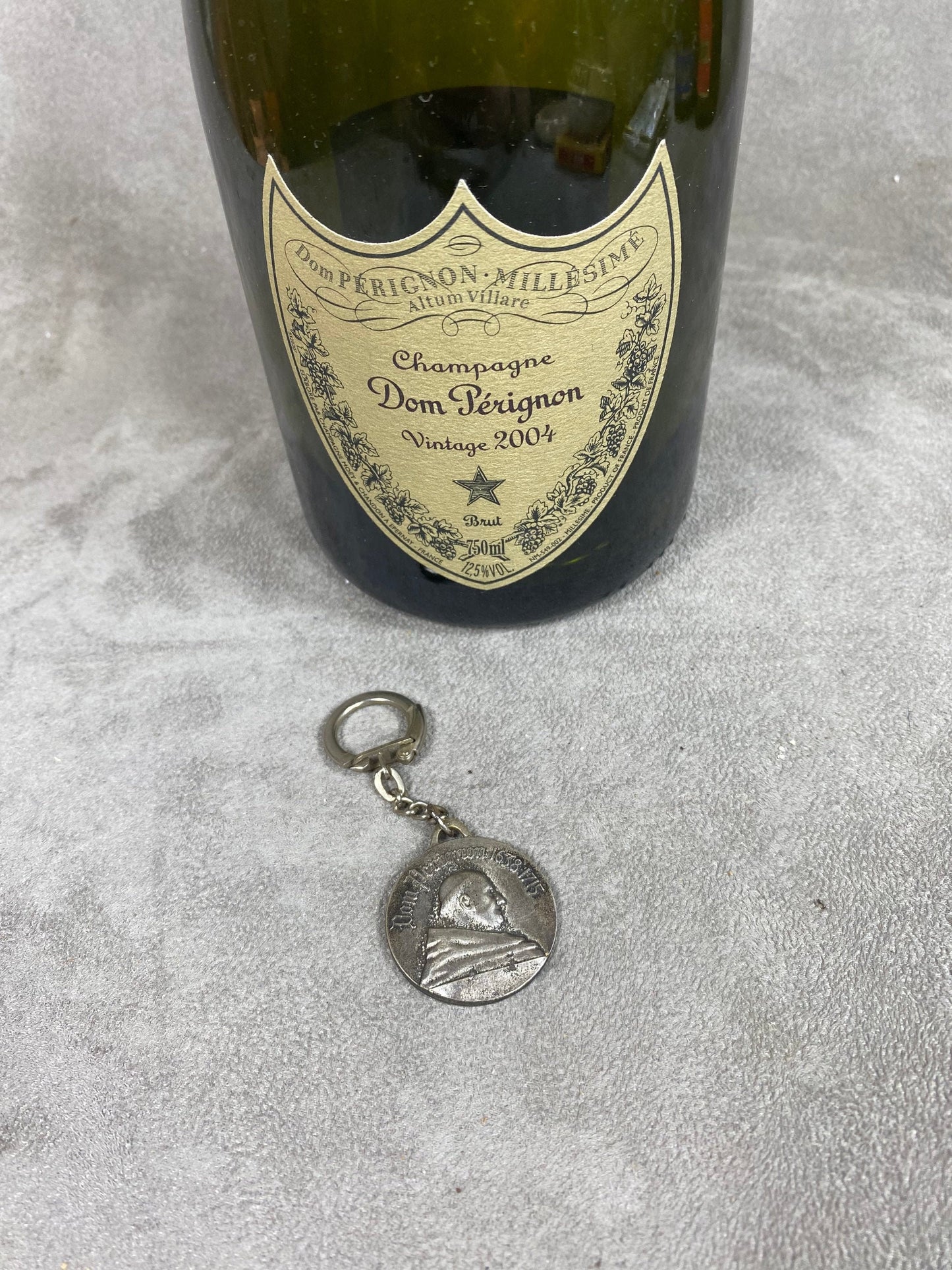 RARE Moet&amp;Chandon Dom Perignon steel key ring Made in France 1980s