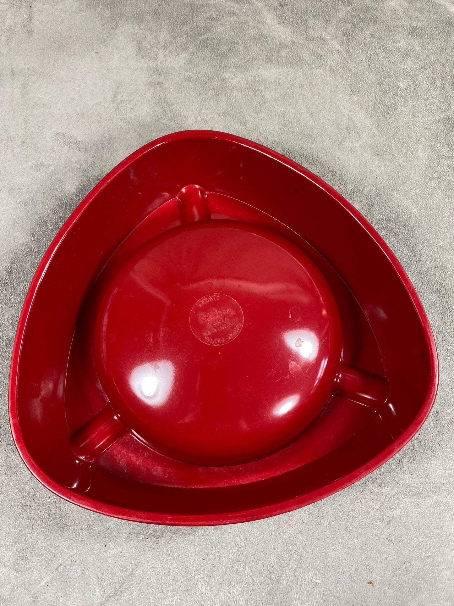 Vintage Tuborg Beer Red Plastic Ashtray Made in Italy 1980s