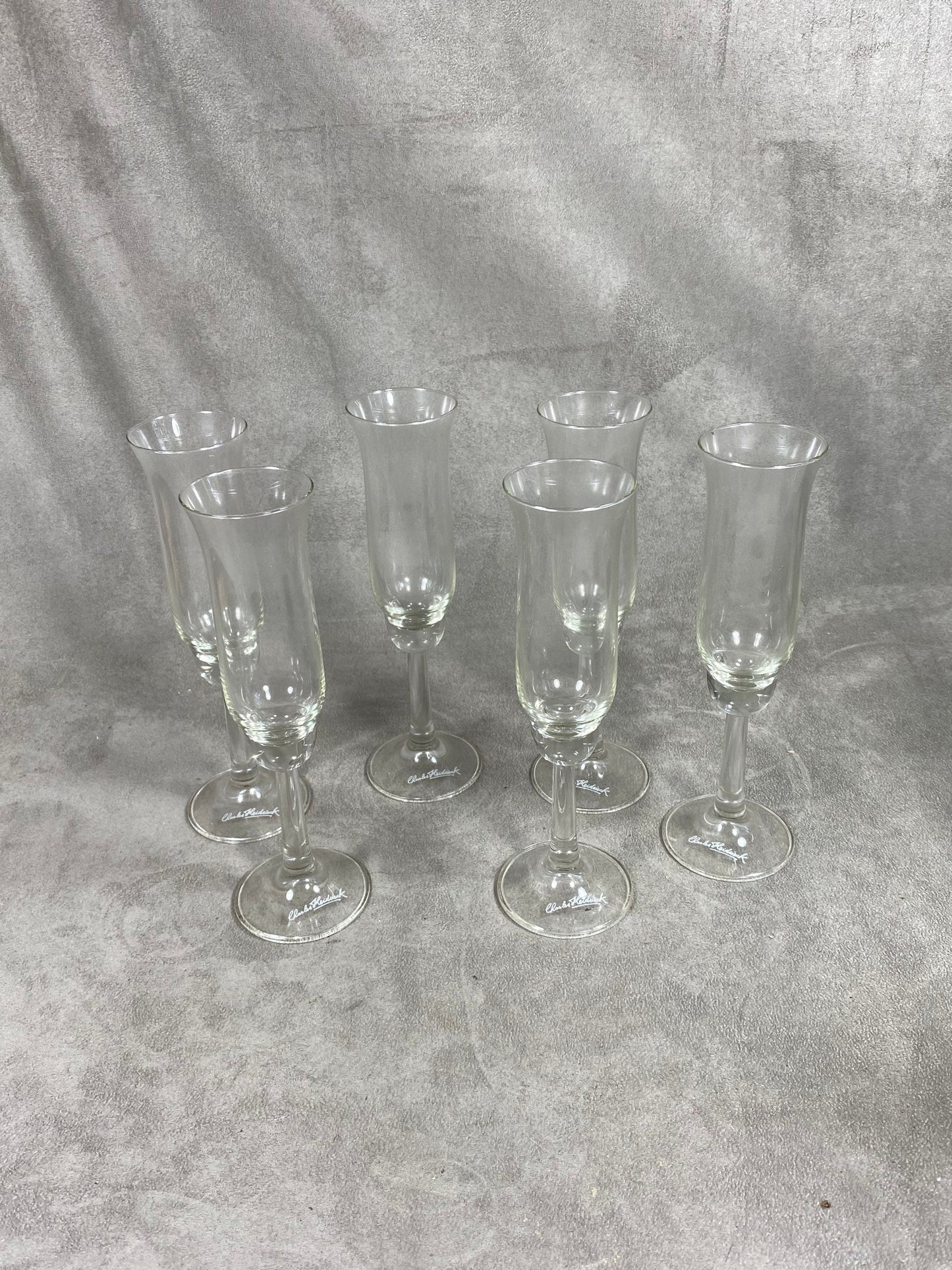 Lot de 6 flutes champagne Charles Heidsieck Vintage Années 1980