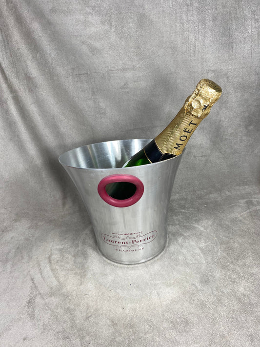 Seau à champagne en aluminium Laurent-Perrier vintage made in france Années 1990