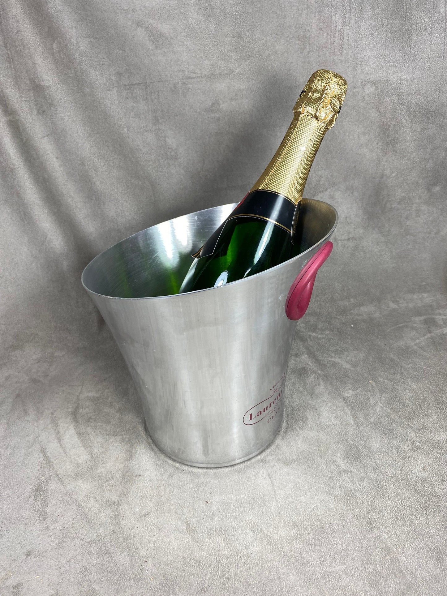 Seau à champagne en aluminium Laurent-Perrier vintage made in france Années 1990