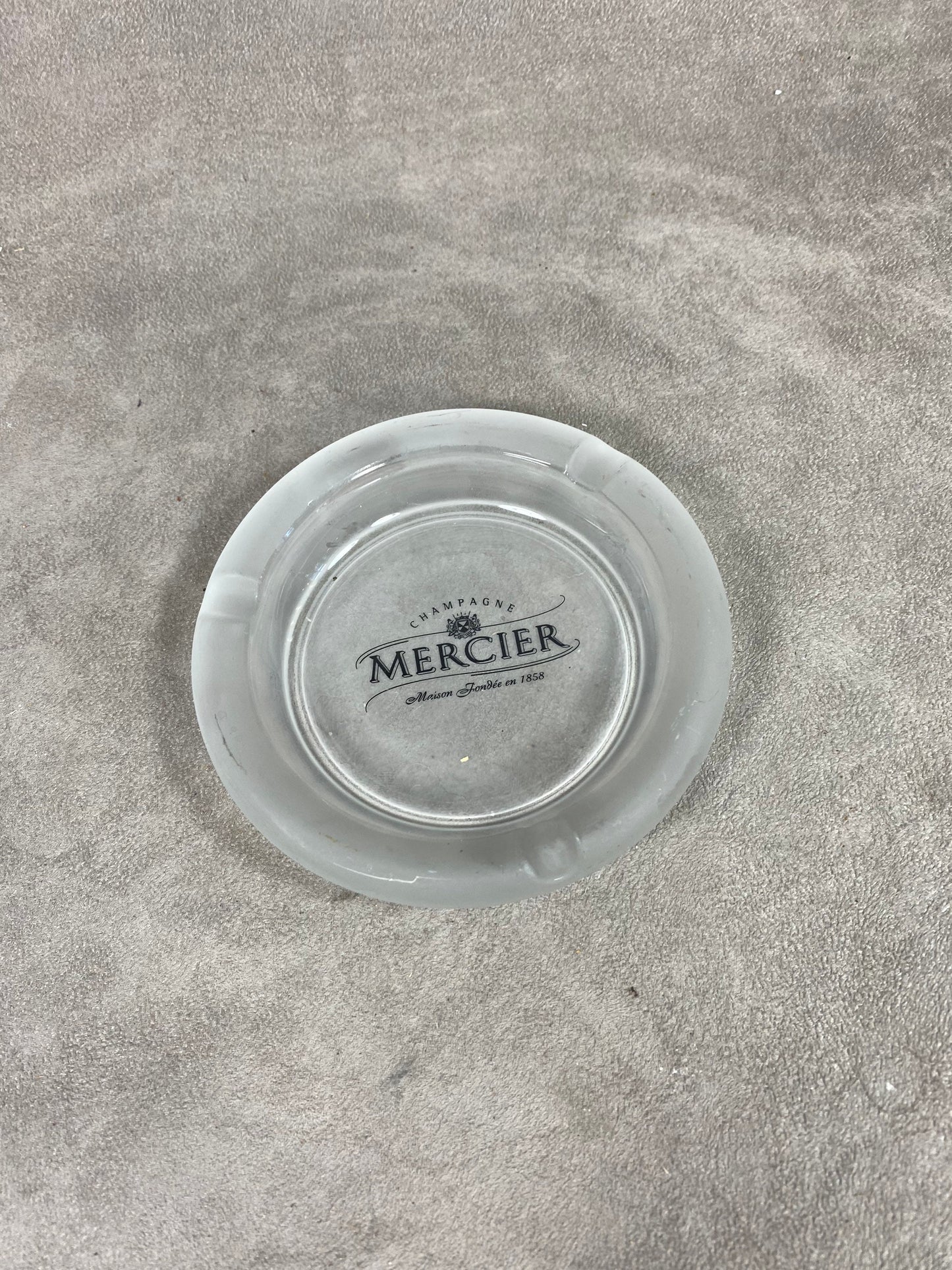 Vintage Champagne Mercier Epernay Glass Ashtray