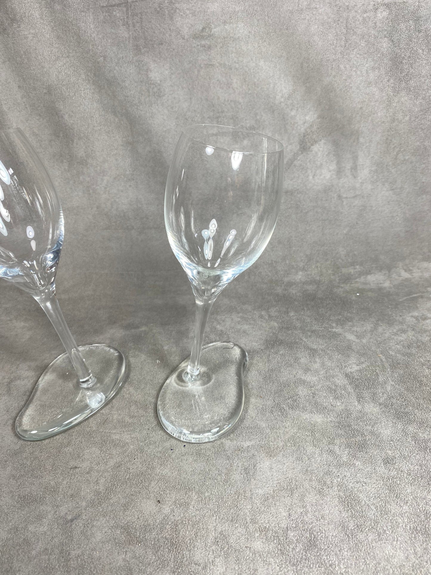 VERY RARE 2 magnifiques flutes en cristal Champagne Dom Ruinart vintage par Maarten Baas