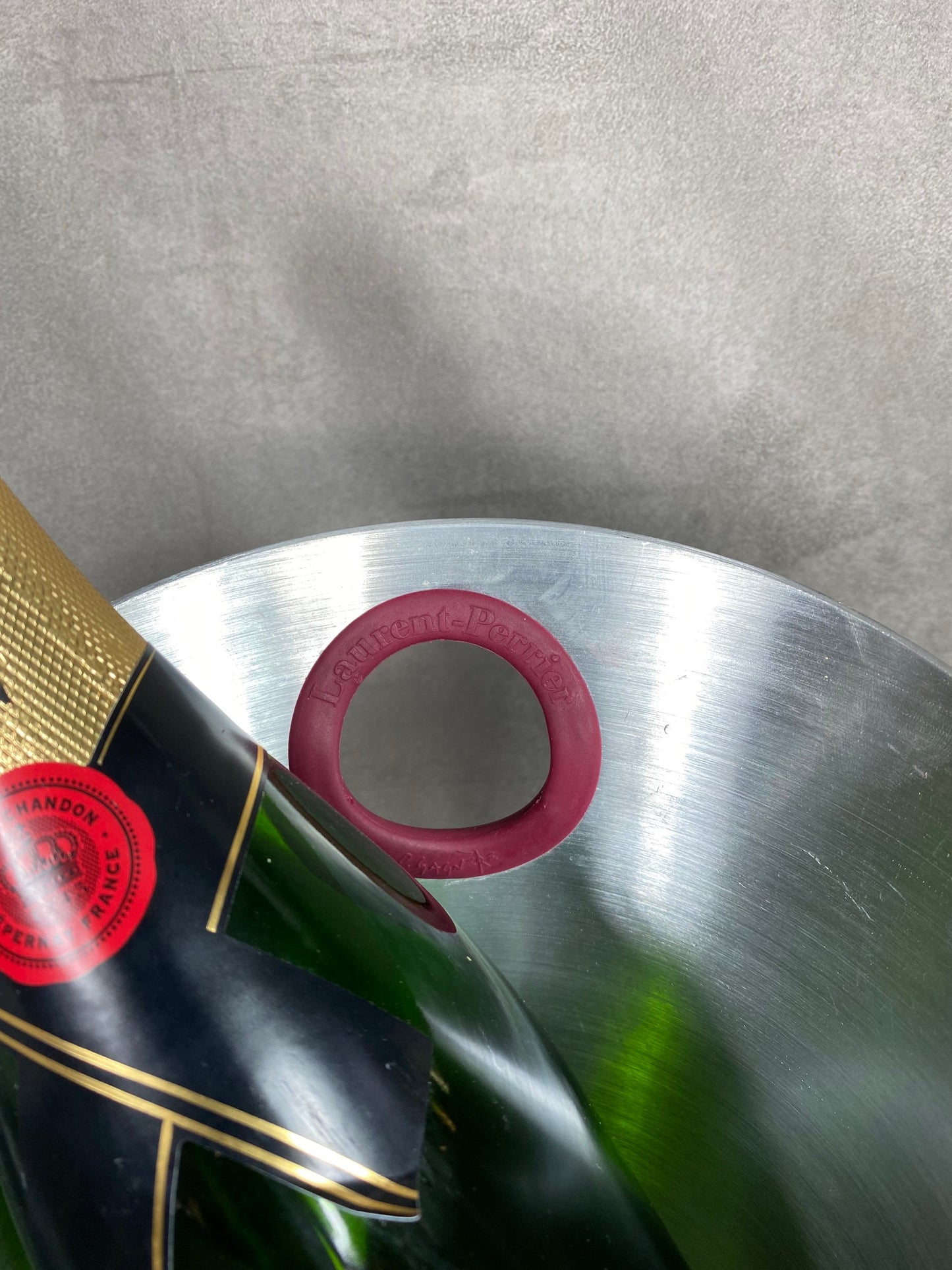 Seau à champagne en aluminium Laurent-Perrier vintage made in france Années 1990