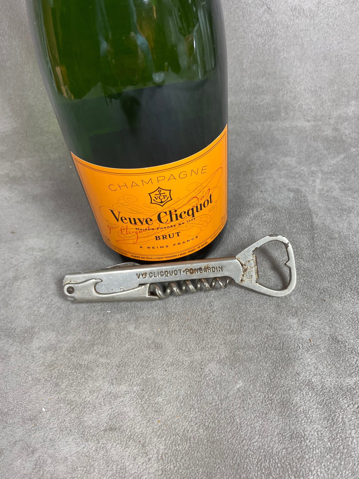 Veuve Clicquot Bottle Opener, Vintage Steel Corkscrew Made in France, Wine Collectors, French Wine