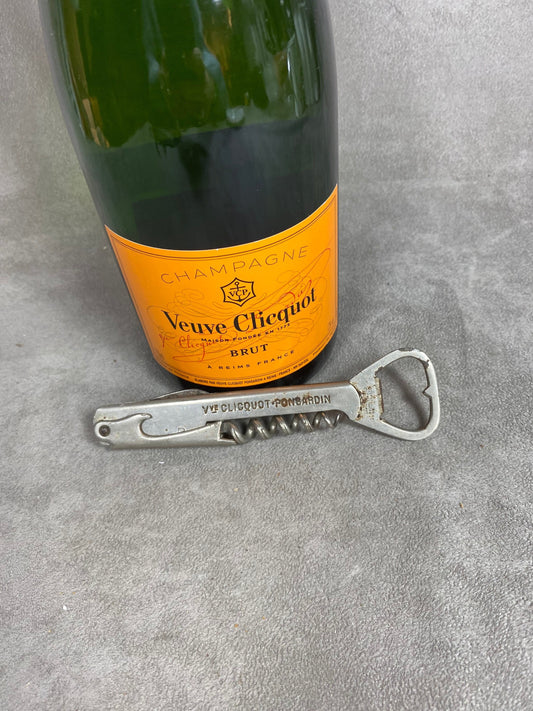 Veuve Clicquot Flaschenöffner, Vintage Stahlkorkenzieher Made in France, Weinsammler, französischer Wein