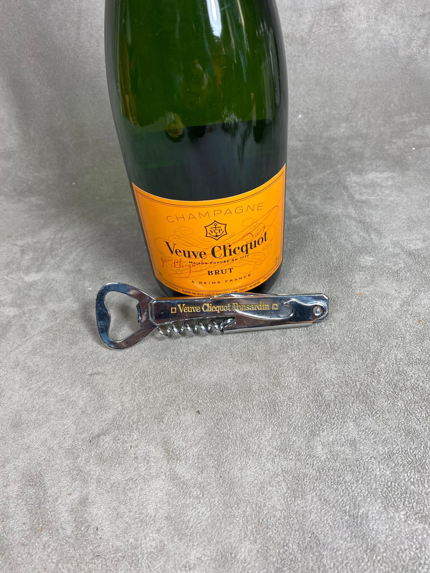 Veuve Clicquot Flaschenöffner, Vintage Stahlkorkenzieher Made in France, Weinsammler, französischer Wein