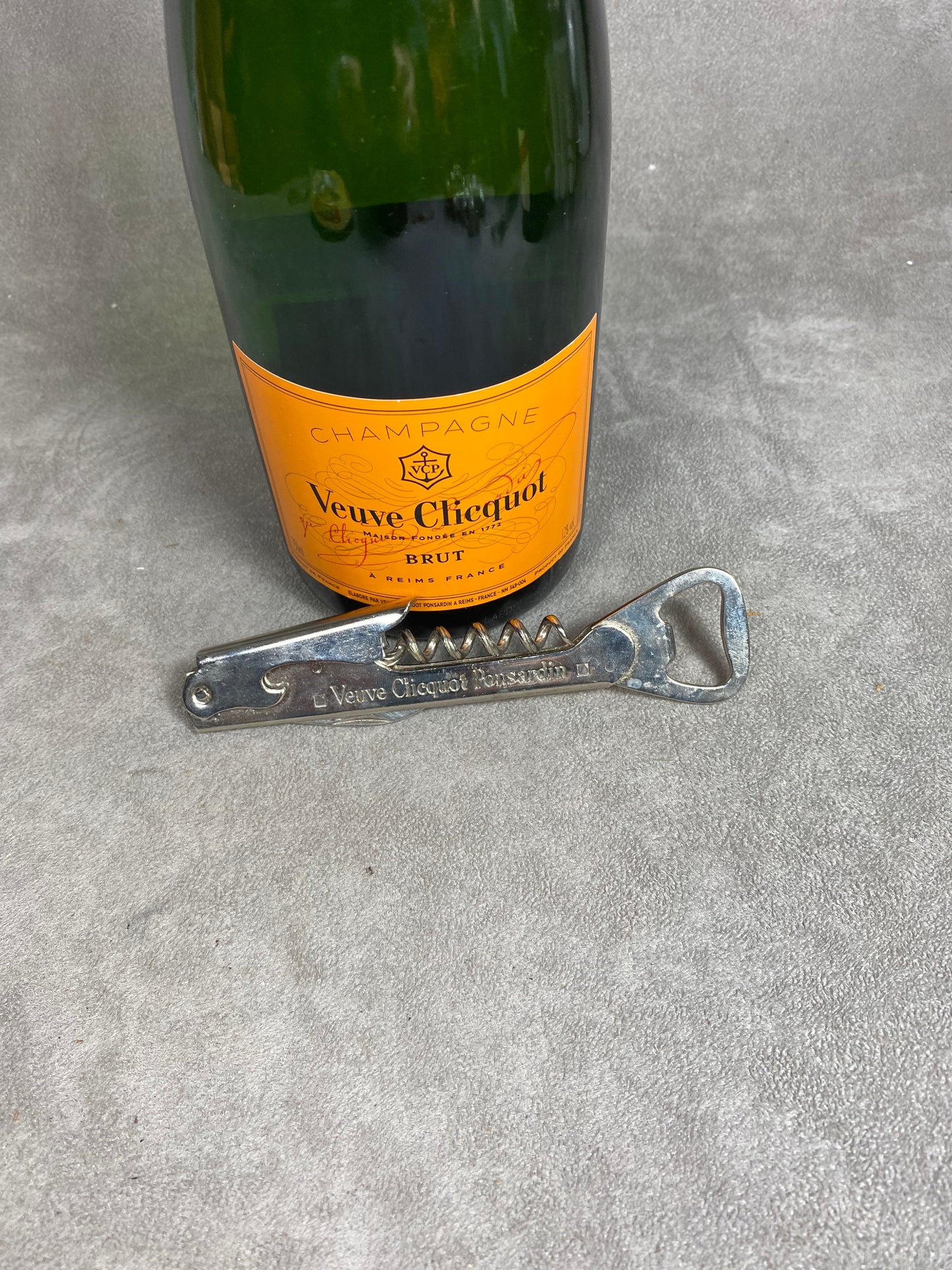 Veuve Clicquot Bottle Opener, Vintage Steel Corkscrew Made in France, Wine Collectors, French Wine