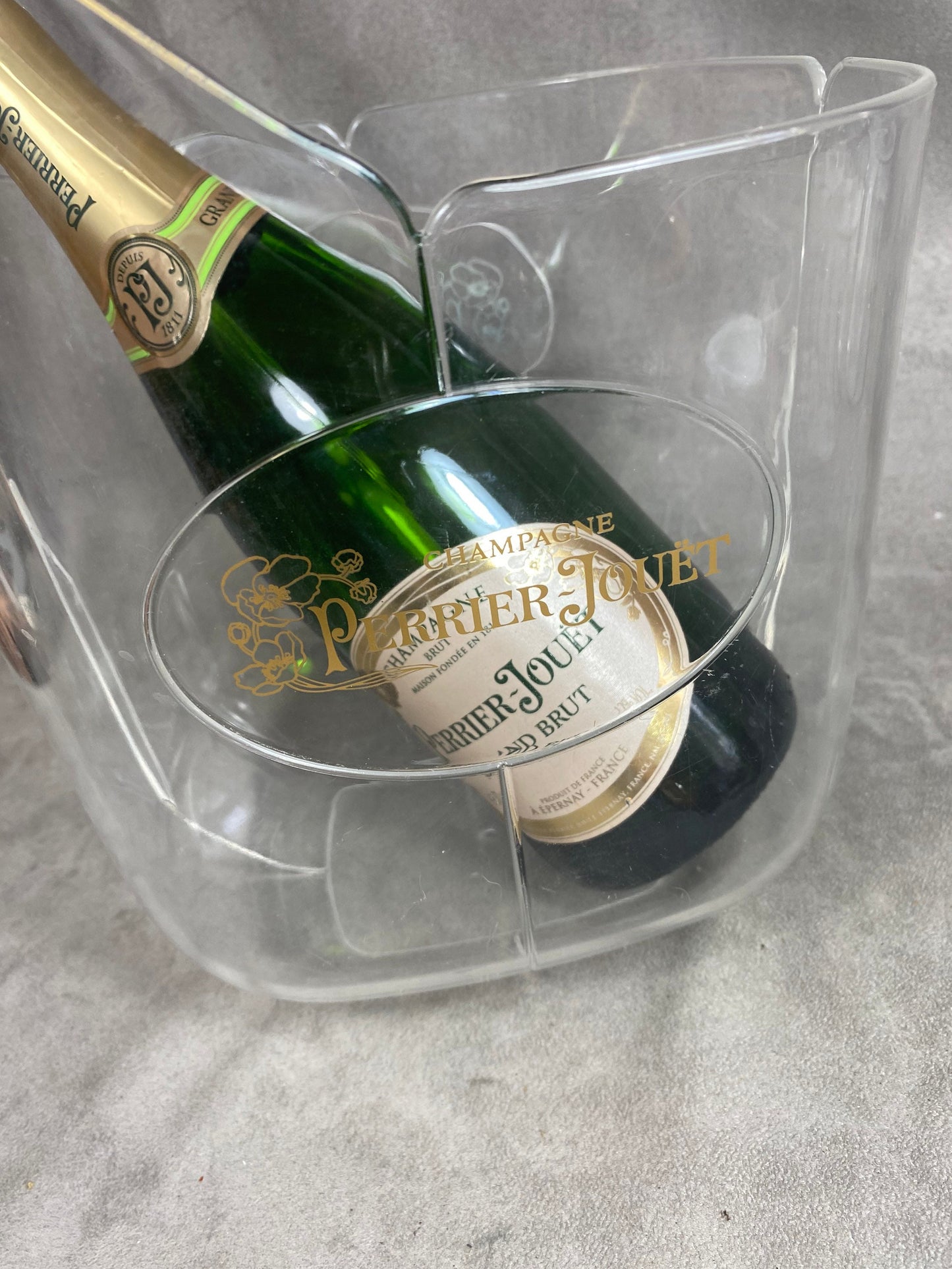 RARE Perrier-Jouët Seau a Champagne en plastique transparent Perrier-Jouët Années 1990